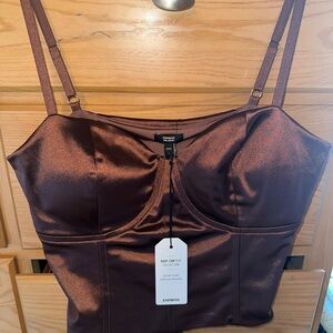 Express Chocolate Satin Bustier